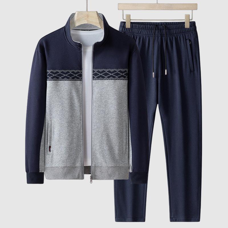 Men's Tracksuit Set with Geometric Accents for Active Comfort Rebooters mens 2 piece set