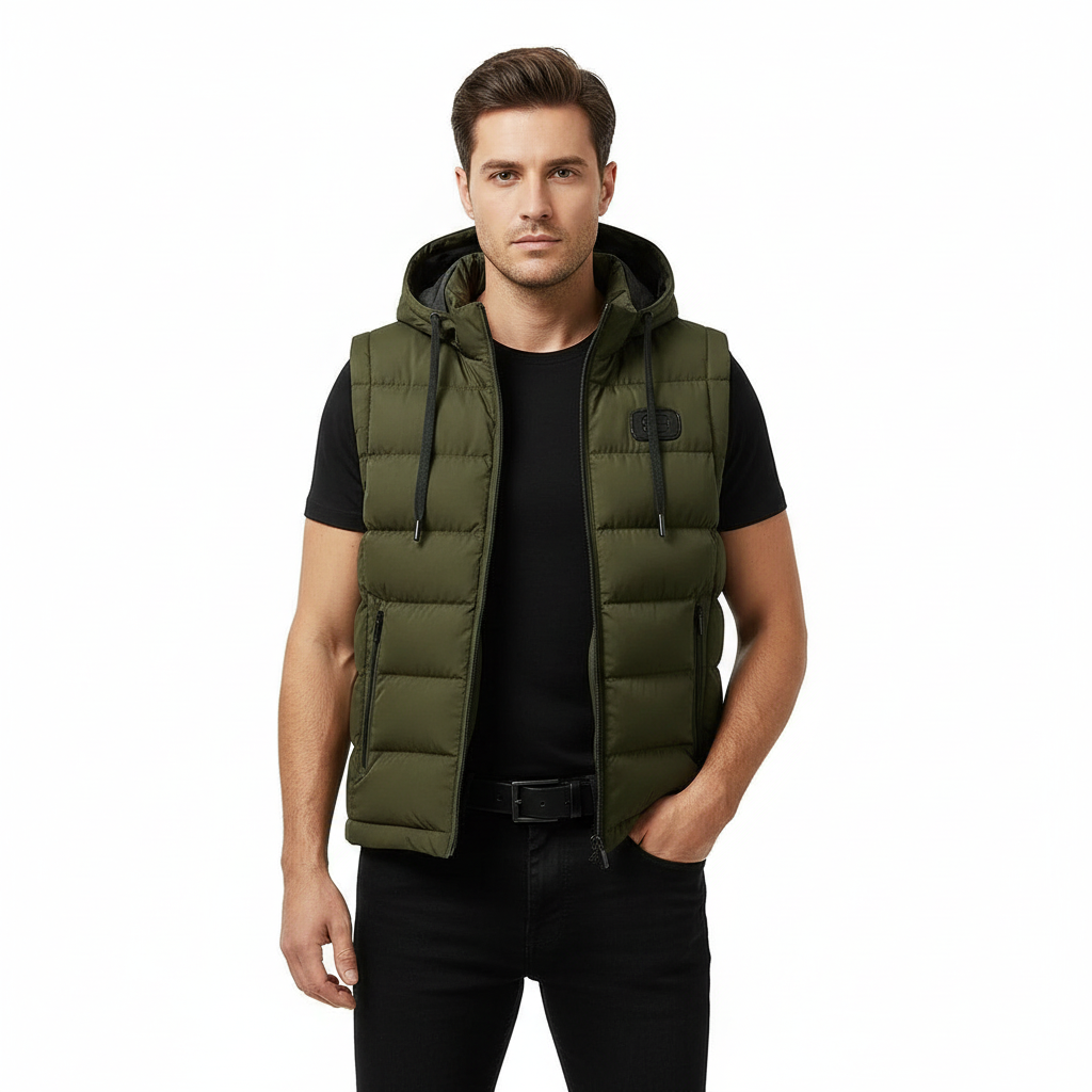 Alban Men’s Hooded Sleeveless Jacket | Rebooters