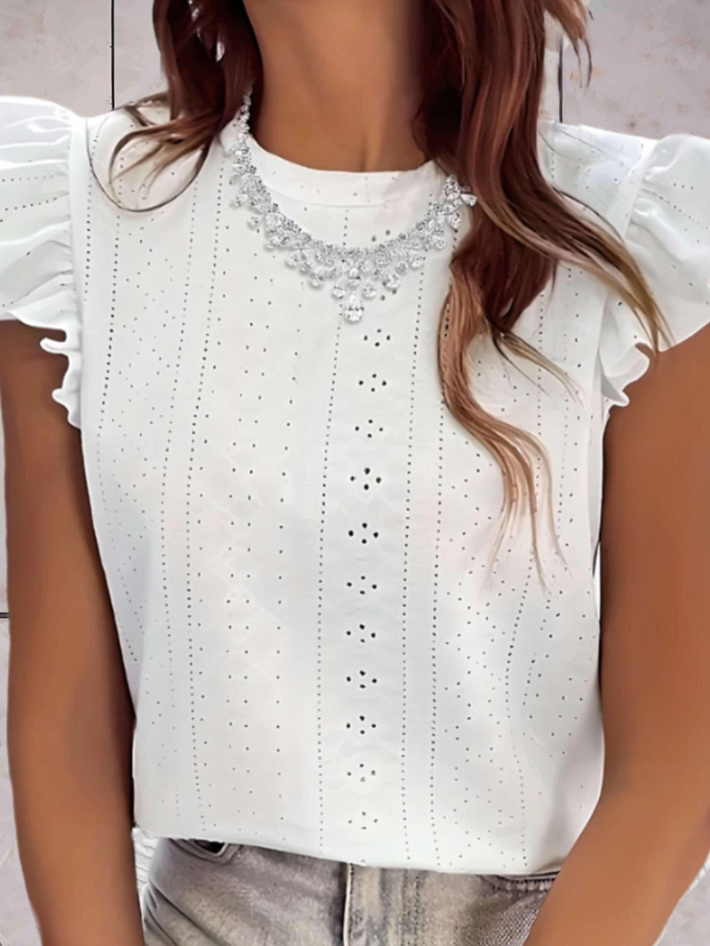 Sleeveless Ruffled Casual Top for Women - Stylish Elegance Rebooters Womens Shirts