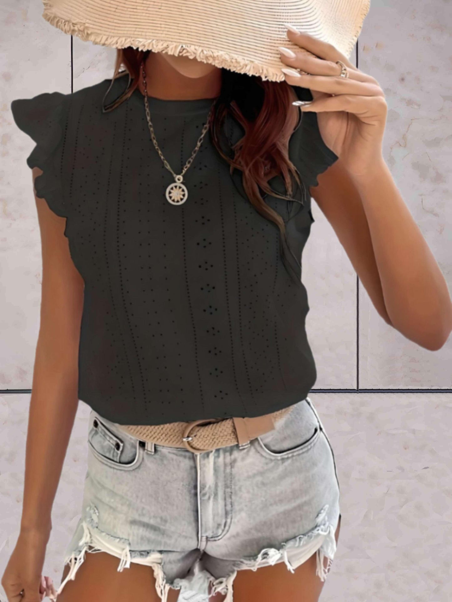 Sleeveless Ruffled Casual Top for Women - Stylish Elegance Rebooters Womens Shirts