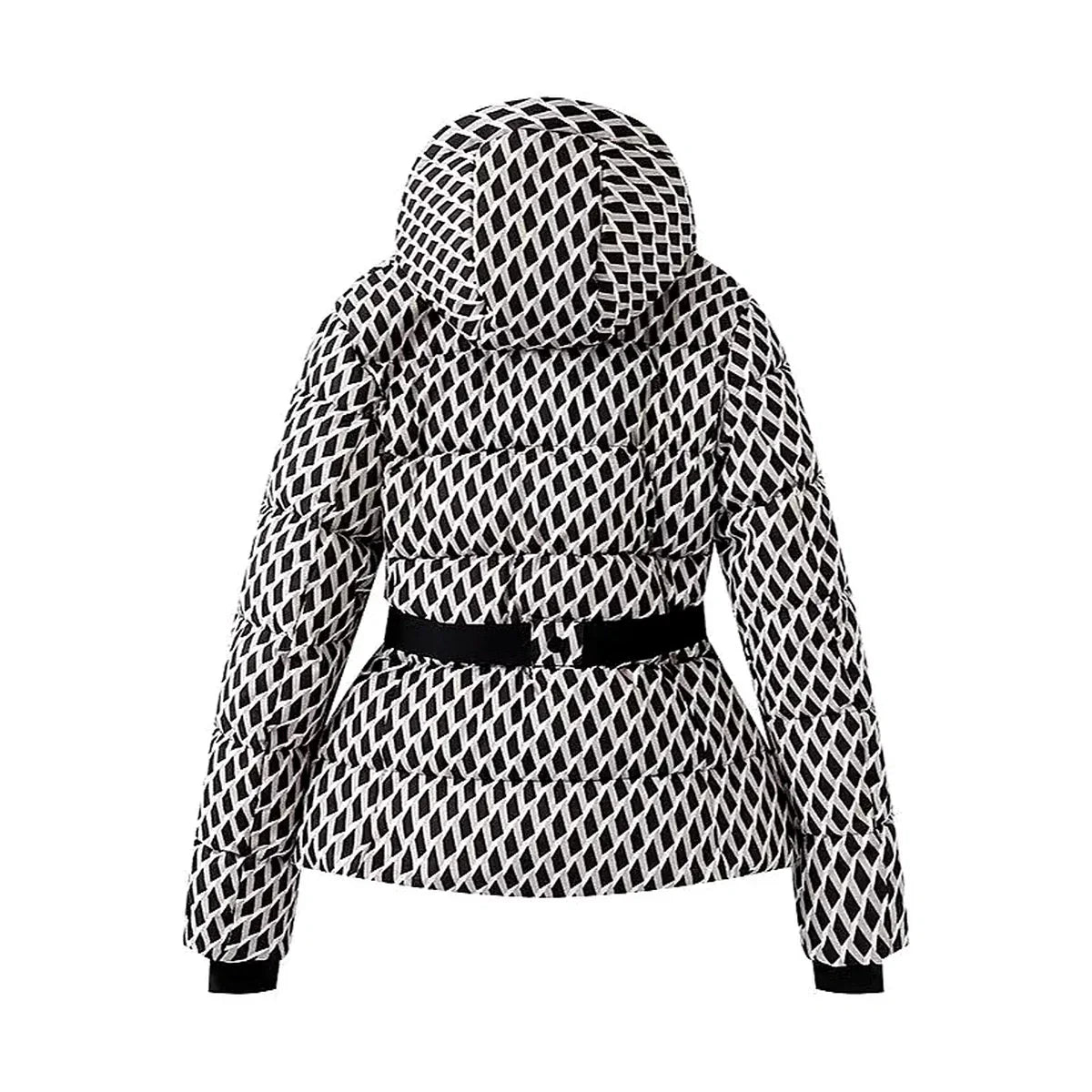 Black and white patterned jacket with a belt on a white background | Rebooters