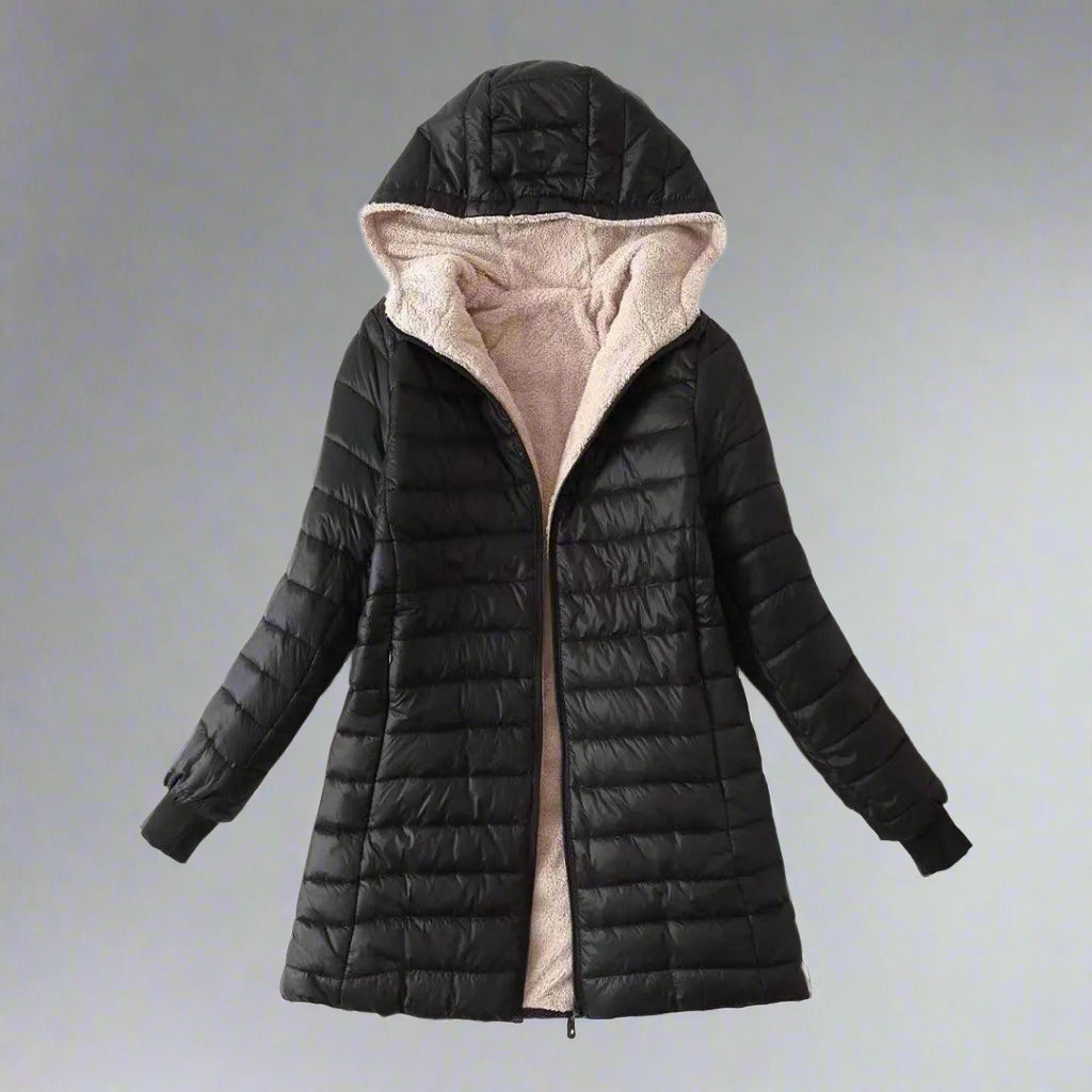 Avera Womens Mid-Length Hooded Jacket Coat for Winter - Womens Jackets Rebooters