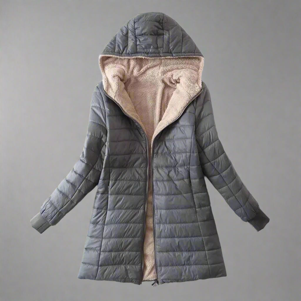 Avera Womens Mid-Length Hooded Jacket Coat for Winter - Womens Jackets Rebooters