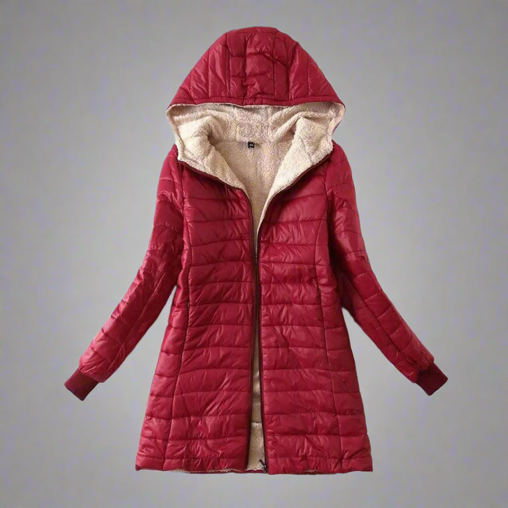 Avera Womens Mid-Length Hooded Jacket Coat for Winter - Womens Jackets Rebooters