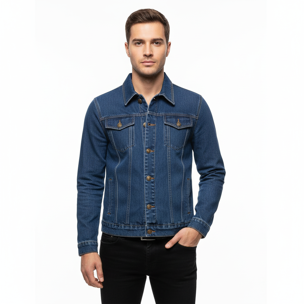 Avi Men’s Solid Denim Jacket | Rebooters