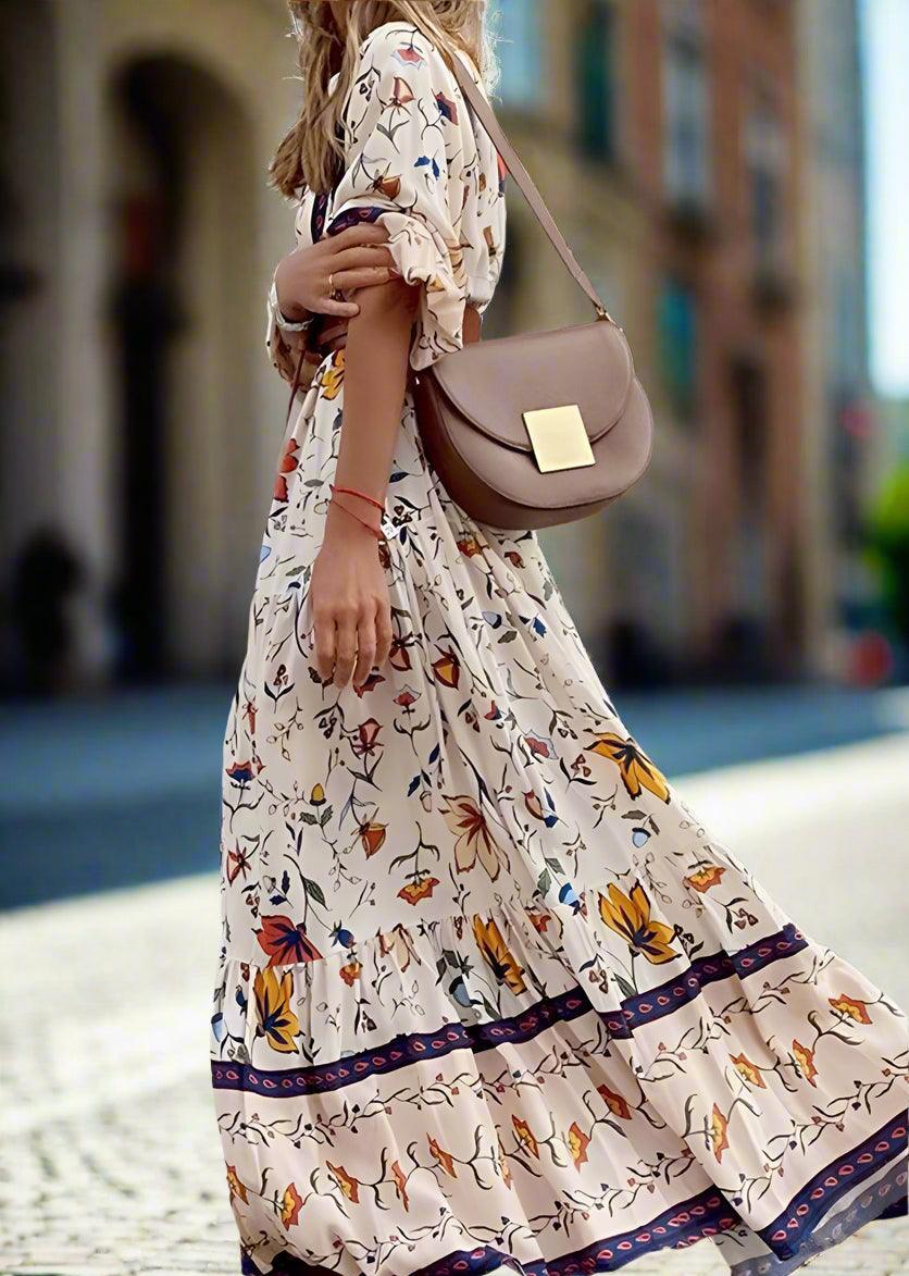 Delilah Floral Layered Maxi Dress with Romantic Flow Rebooters Maxi Women's Dresses