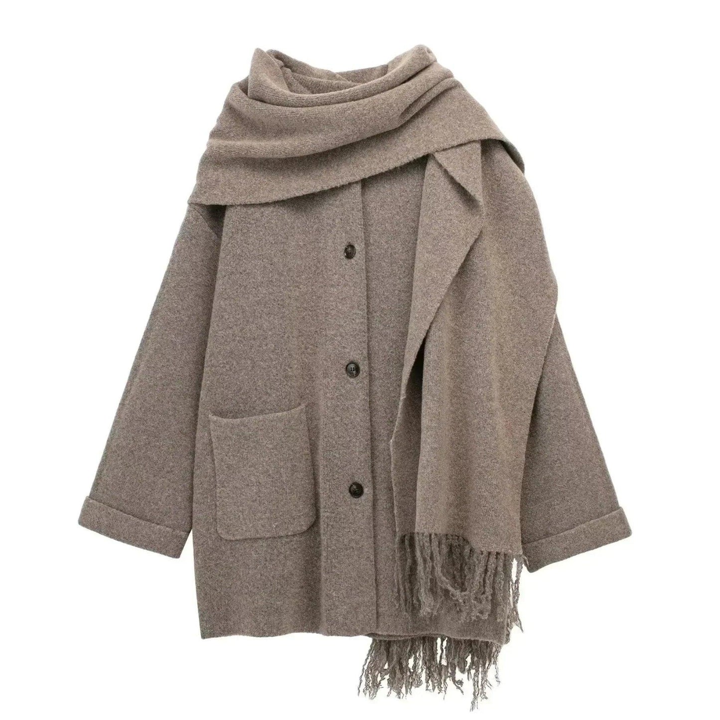 Claudia Elegant Women's Wool Coat with Matching Scarf - Womens Jackets Rebooters