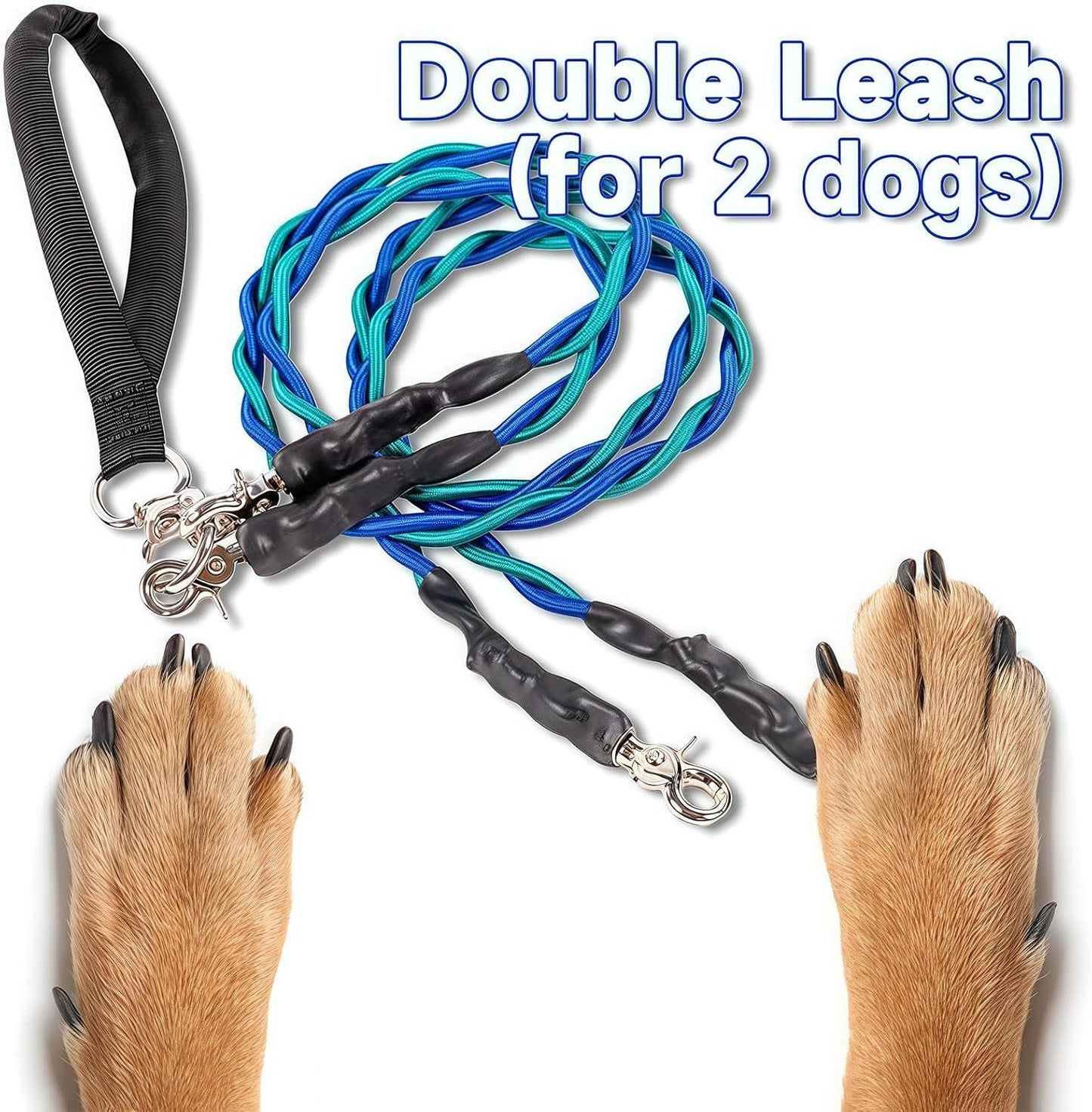 Double Bungee Dog Leash for 2 Dogs | Rebooters
