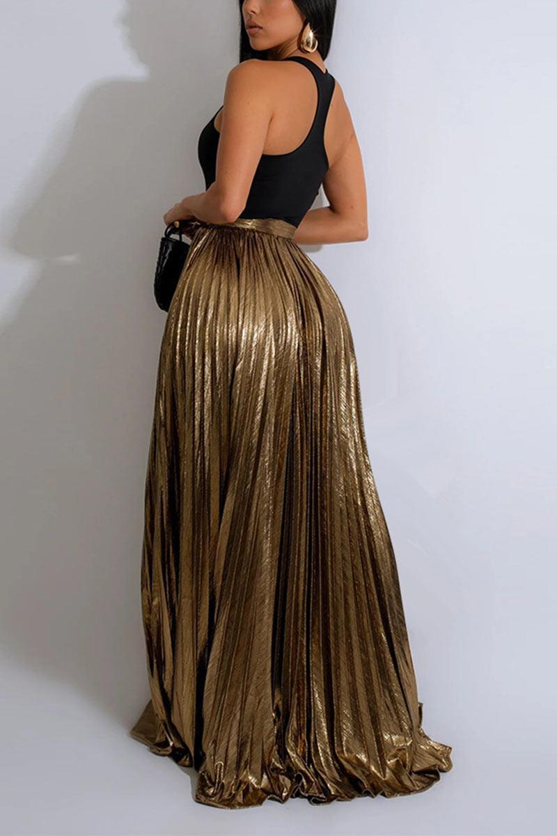 Elegant Pleated Maxi Skirt for Effortless Style - Rebooters