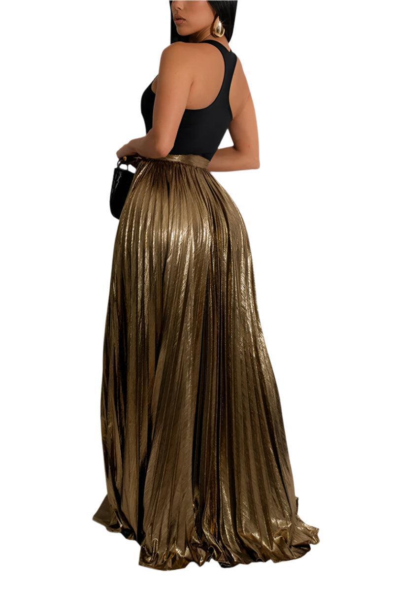 Elegant Pleated Maxi Skirt for Effortless Style - Rebooters