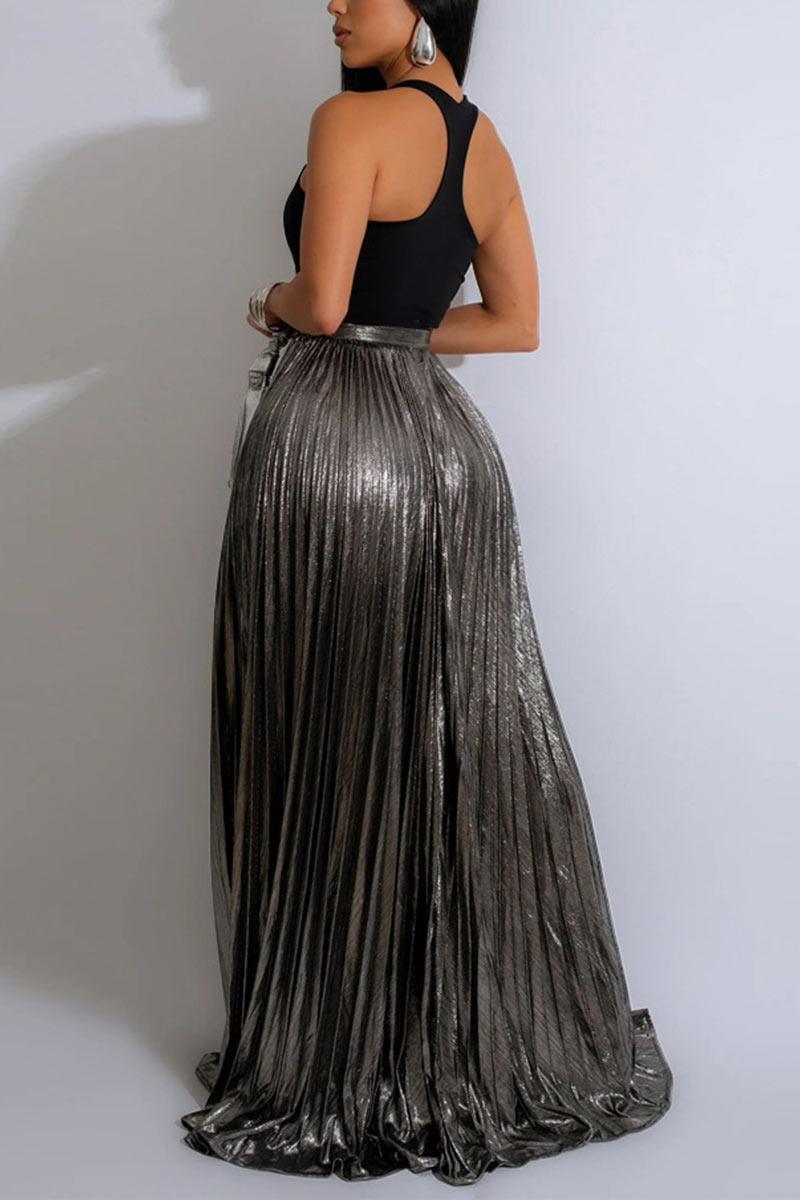 Elegant Pleated Maxi Skirt for Effortless Style - Rebooters
