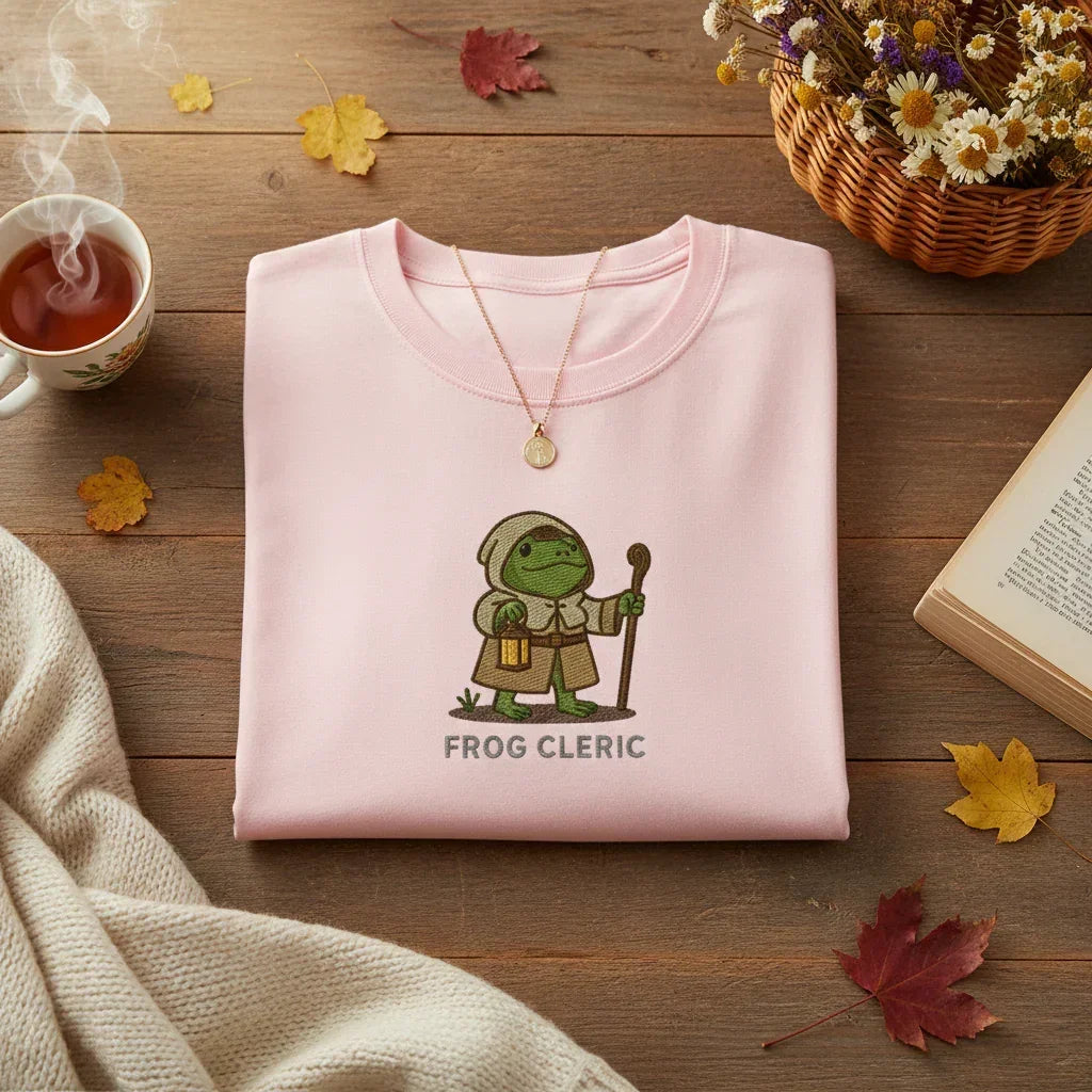 Frog Cleric Embroidered T-Shirt | Rebooters