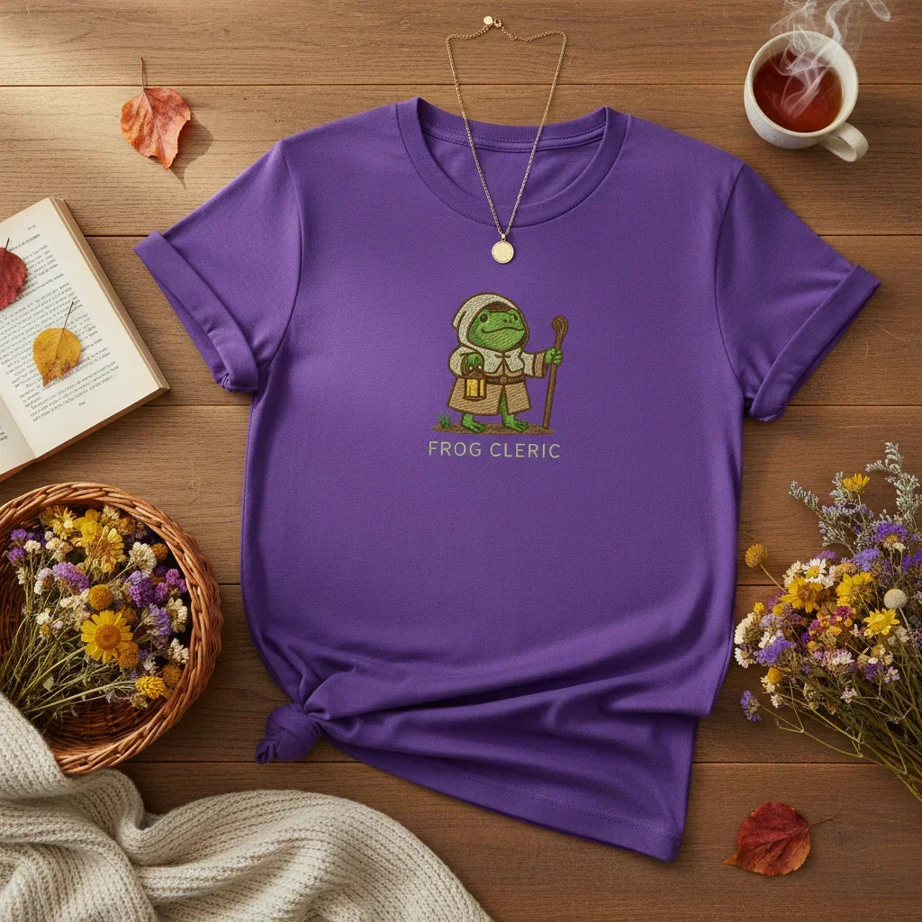 Frog Cleric Embroidered T-Shirt | Rebooters