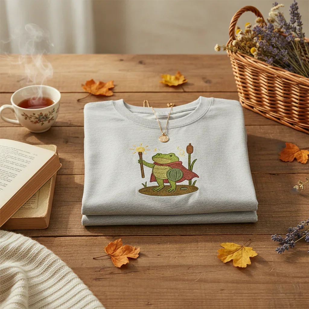 Frog Wizard Embroidered T-Shirt | Rebooters