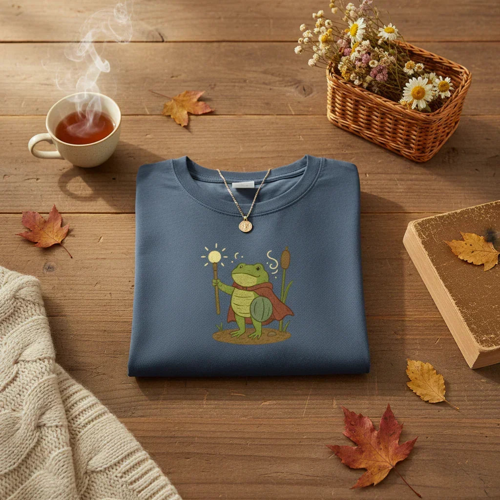 Frog Wizard Embroidered T-Shirt | Rebooters
