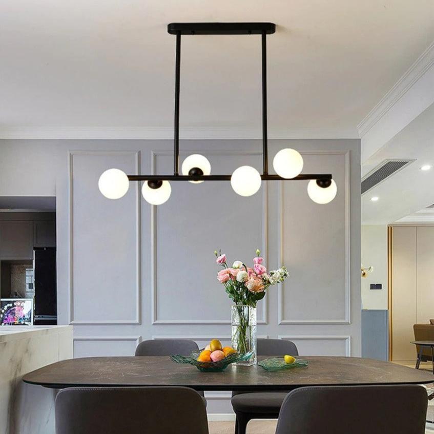 Modern Long Pole Glass Horizontal Chandelier for Elegant Spaces | Rebooters - Rebooters