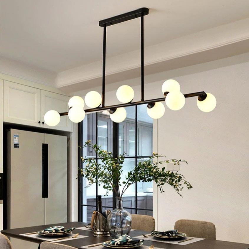 Modern Long Pole Glass Horizontal Chandelier for Elegant Spaces | Rebooters - Rebooters