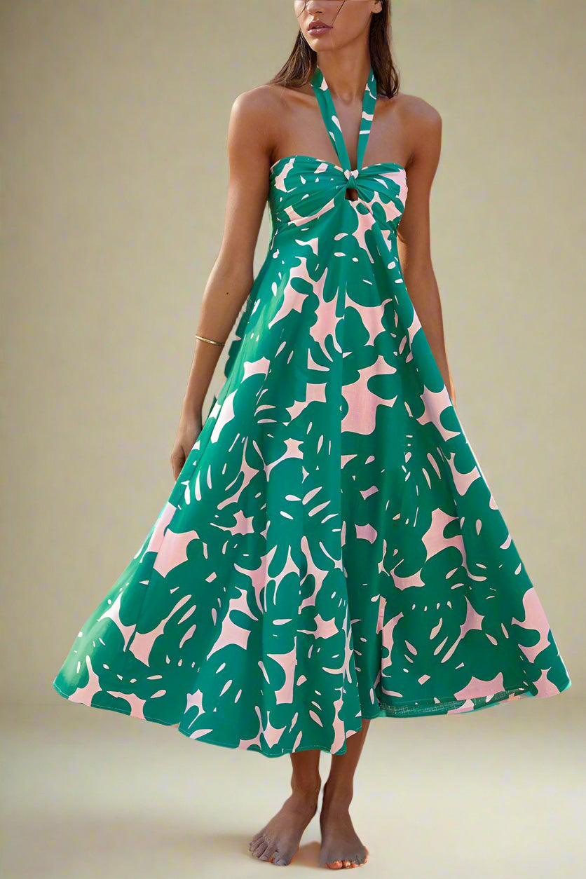 Sophia Elegant Dutch Neck Maxi Dress with Flowing Silhouette for Elegant Wear - Rebooters -Women's Dresses