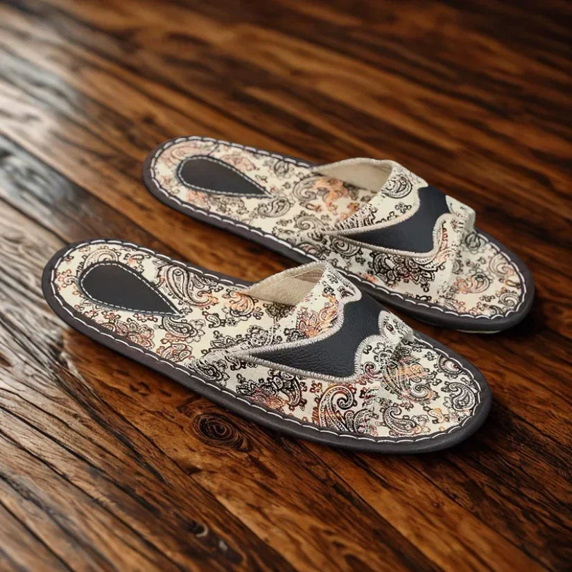 Elenora Genuine Leather Embroidered Sandals For Women