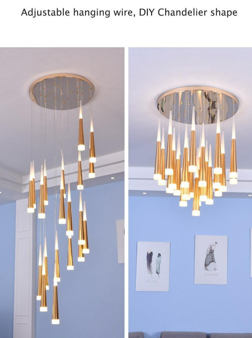 European Style Luxury Waterfall Cone Chandelier Light Fixture | Rebooters - Rebooters