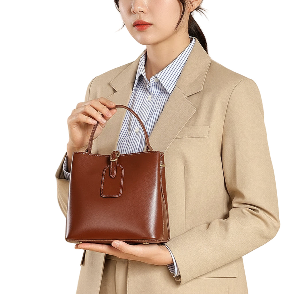 Giulia Opulent Leather Bucket Crossbody Handbag Rebooters