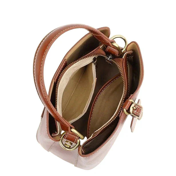 Giulia Opulent Leather Bucket Crossbody Handbag Rebooters