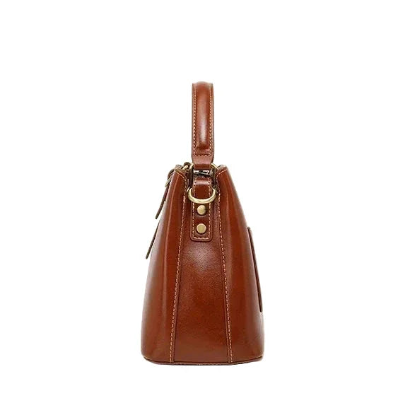 Giulia Opulent Leather Bucket Crossbody Handbag Rebooters