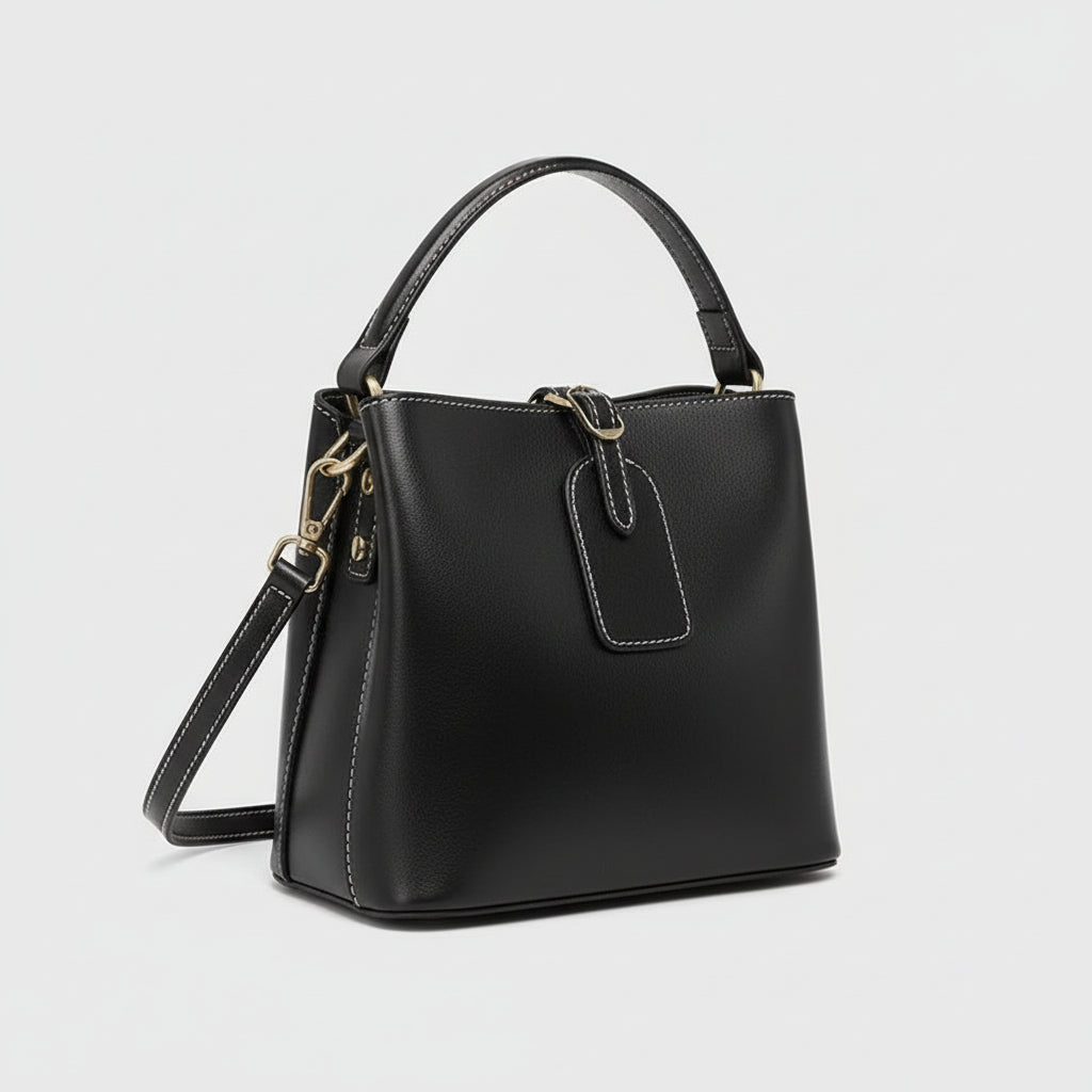 Giulia Opulent Leather Bucket Crossbody Handbag Rebooters