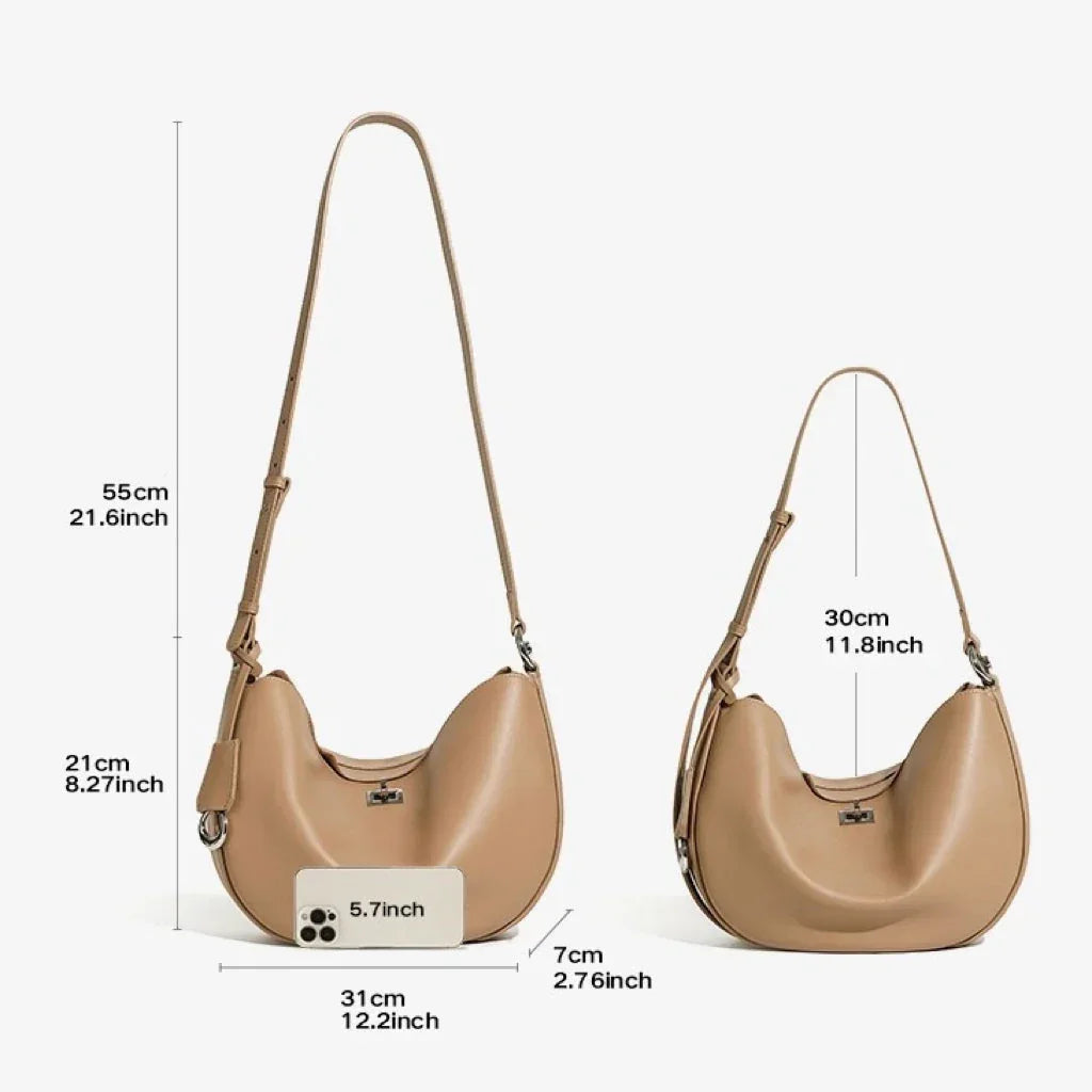 Lucia Crescent Leather Bag for Women Rebooters