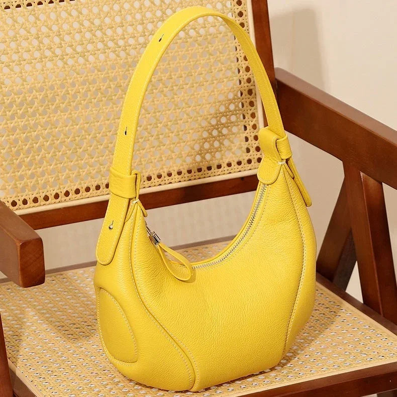 Giovanna Niche Vintage Leather Crescent Bag - Rebooters