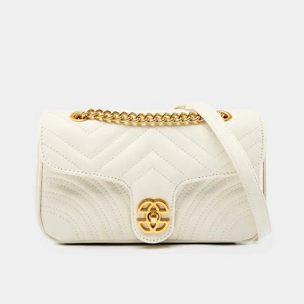 Amore Elegante Genuine Leather Chain Crossbody Bag