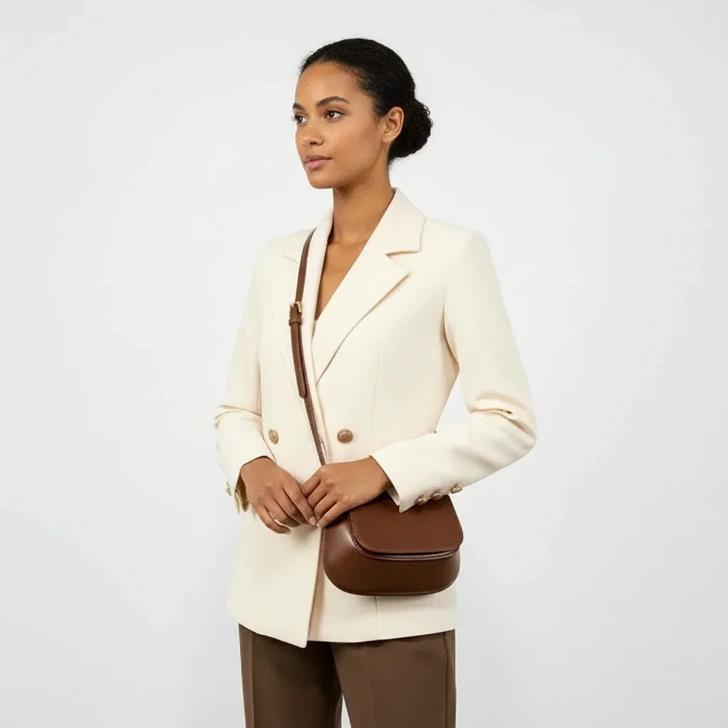 Giulia Chic Genuine Leather Saddle Bag Rebooters