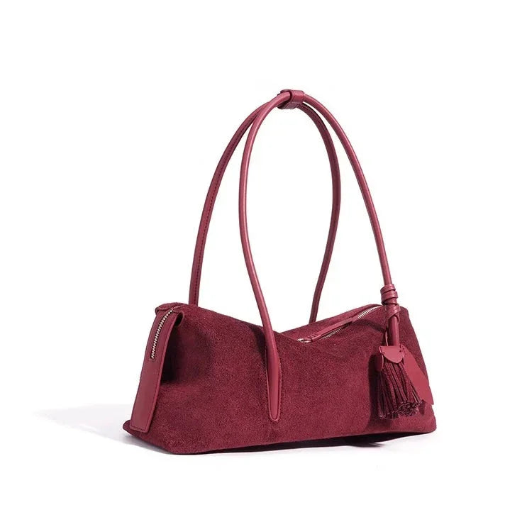 Luciana Luxe Leather Tassel Pendant Tote Rebooters