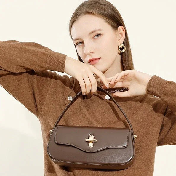 Luna Elegante Leather Baguette Bag Rebooters