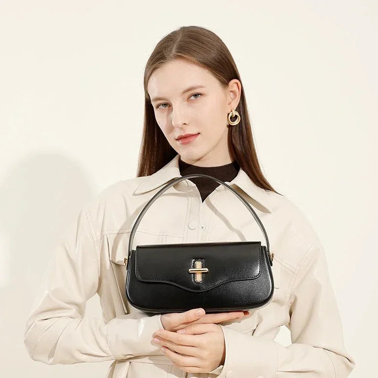 Luna Elegante Leather Baguette Bag Rebooters