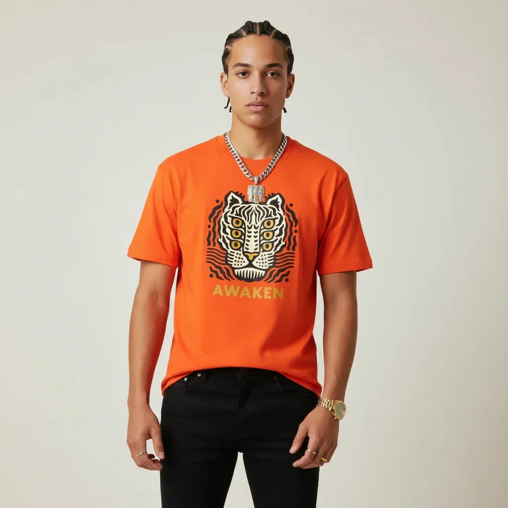 Japan T-Shirt Men’s Awaken Tiger Graphic | Rebooters