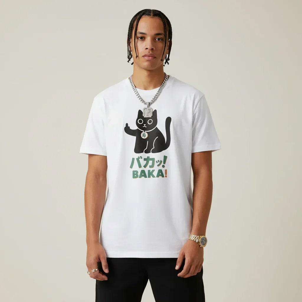 Japan T-Shirt Men's Baka Cat | Rebooters