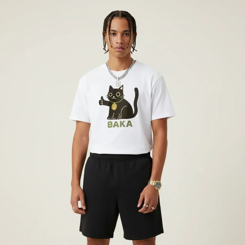 Japan T-Shirt Men's Baka Cat | Rebooters