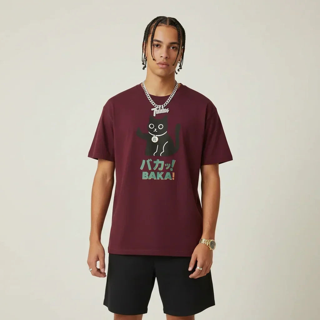 Japan T-Shirt Men's Baka Cat | Rebooters