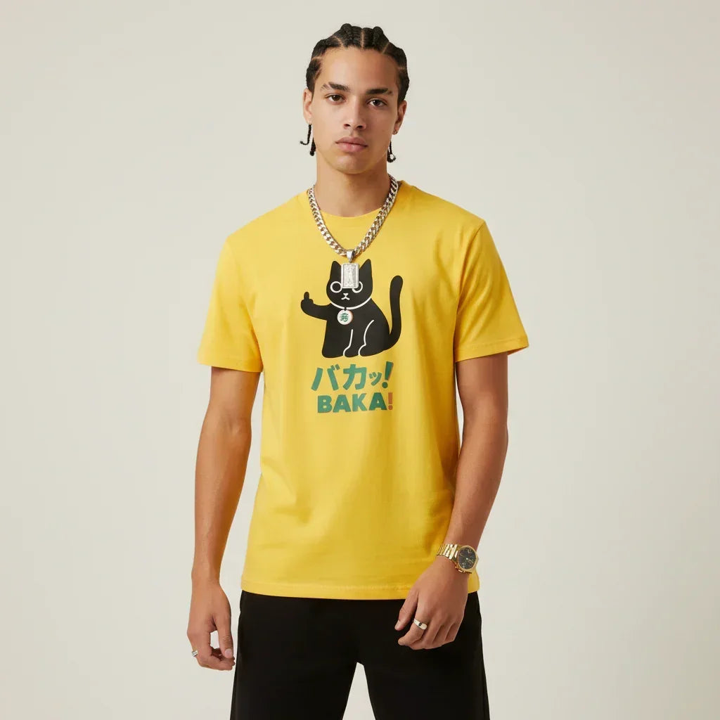 Japan T-Shirt Men's Baka Cat | Rebooters