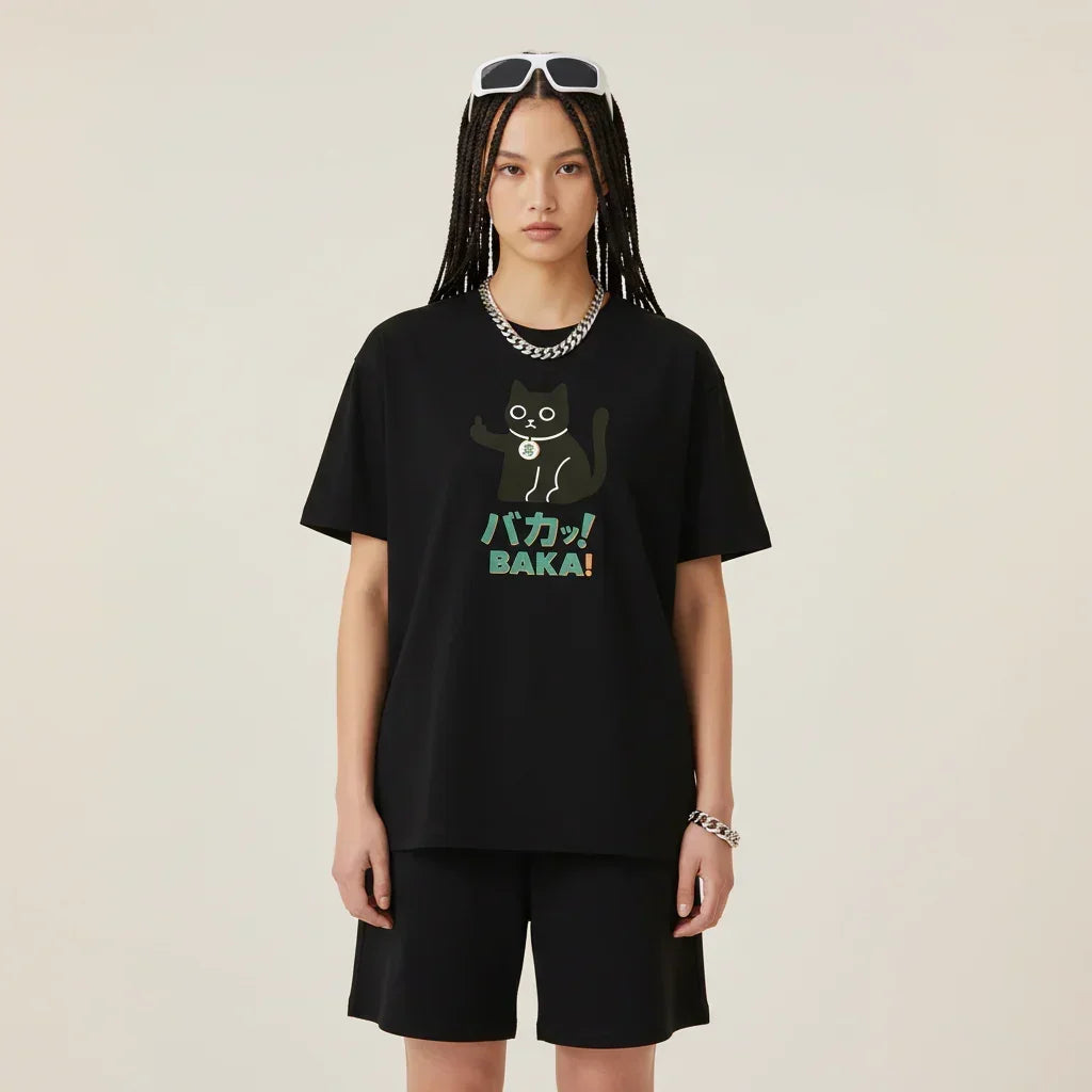 Japan T-Shirt Men's Baka Cat | Rebooters