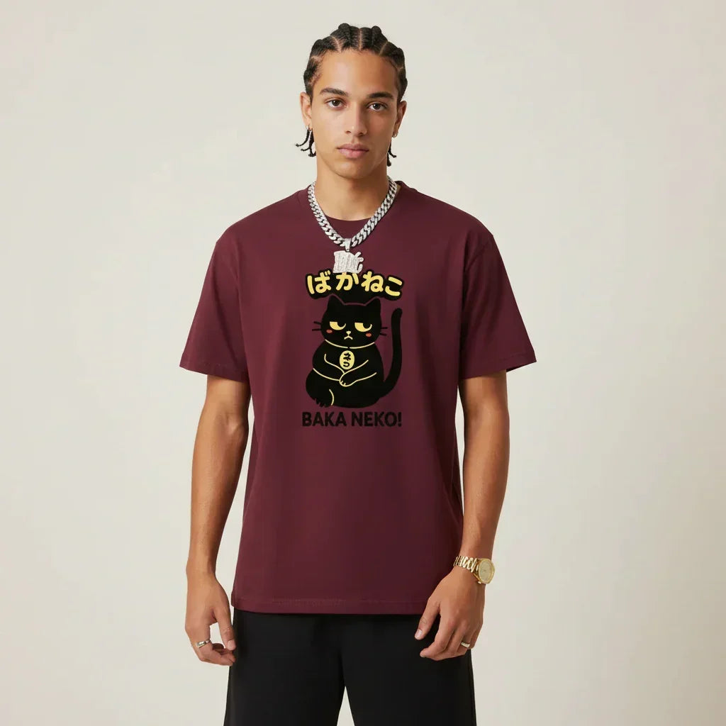 Japan T-Shirt Men’s Baka Neko Cat | Rebooters