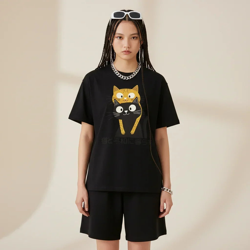 Japan T-Shirt Men’s Cat Hug | Rebooters