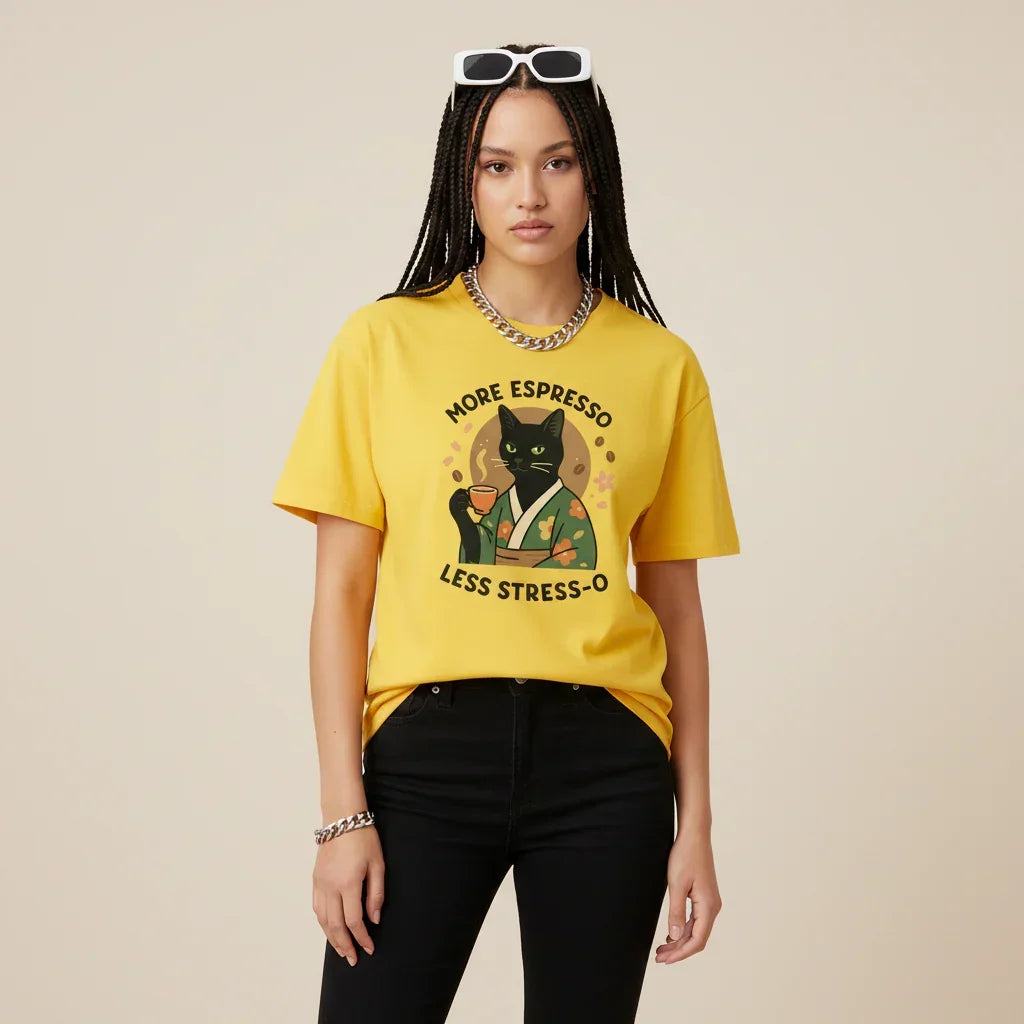 Japan T-Shirt Men’s Espresso Cat Kimono | Rebooters