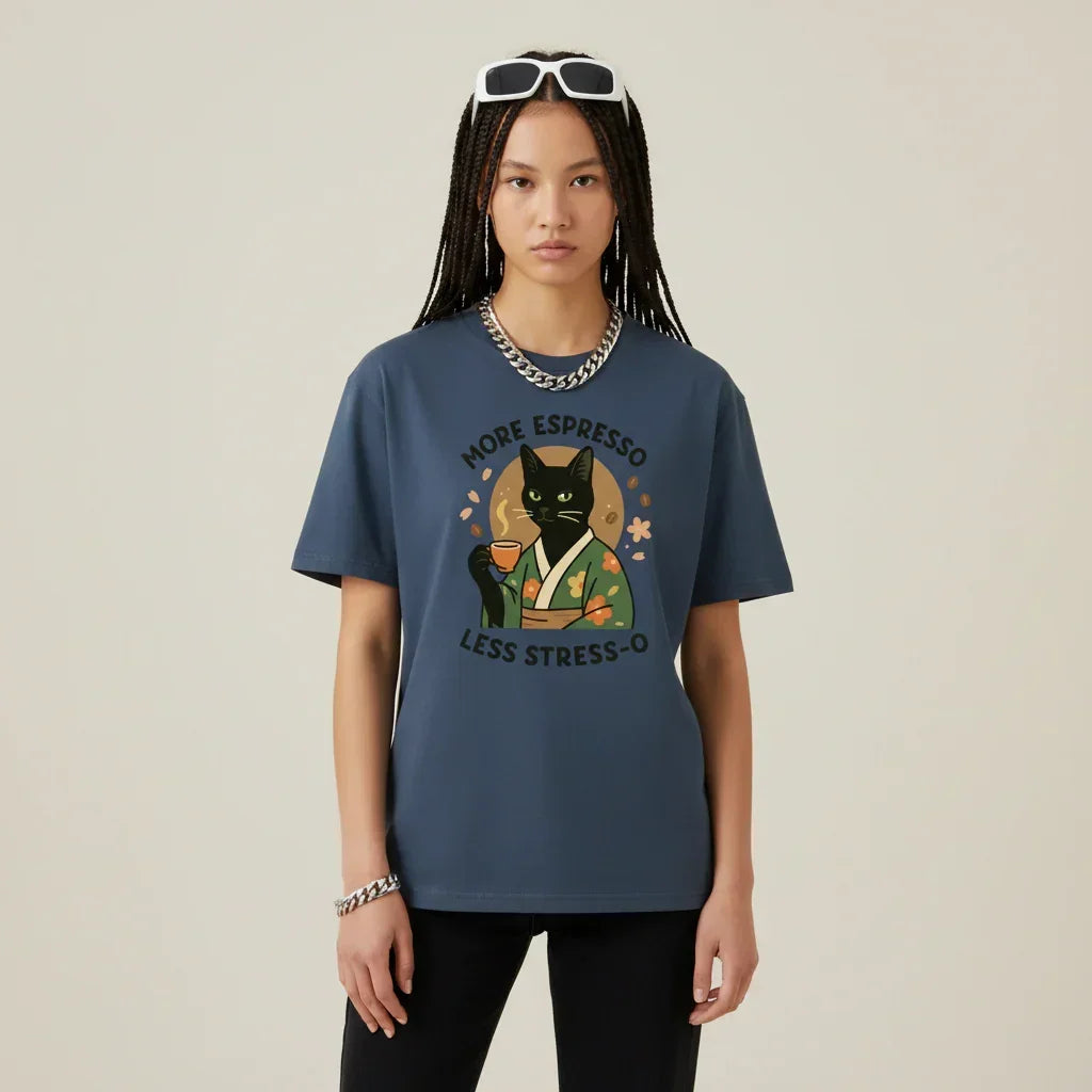 Japan T-Shirt Men’s Espresso Cat Kimono | Rebooters