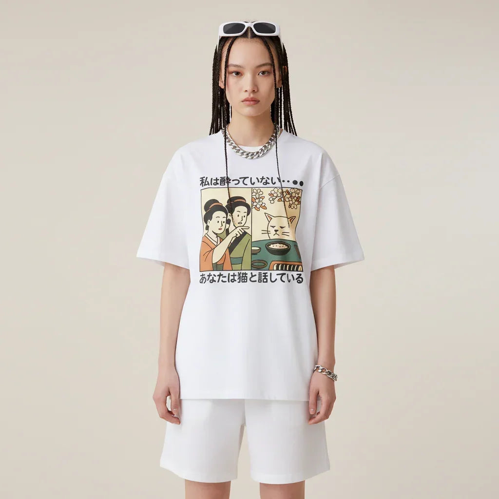 Japan T-Shirt Men’s Funny Cat Sushi Comic | Rebooters