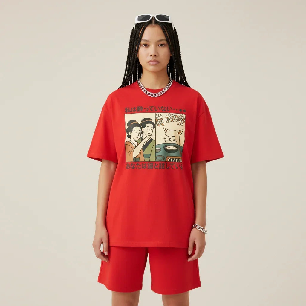 Japan T-Shirt Men’s Funny Cat Sushi Comic | Rebooters