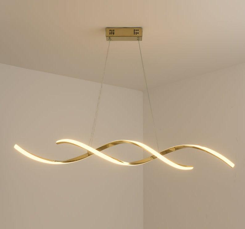 Modern Golden Spiral Linear Pendant Light for Home Decor | Rebooters - Rebooters