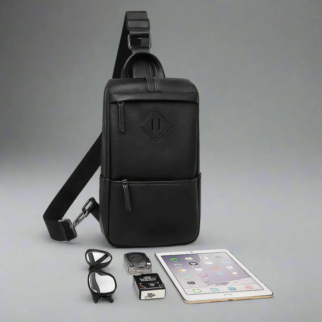 Men’s Black Shoulder Messenger Bag | Rebooters
