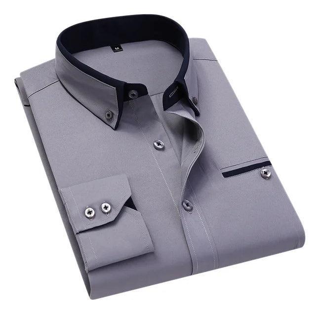 Men's Shirt Long-Sleeve Slim | Damian for Stylish Comfort Rebooters Mens Shirts